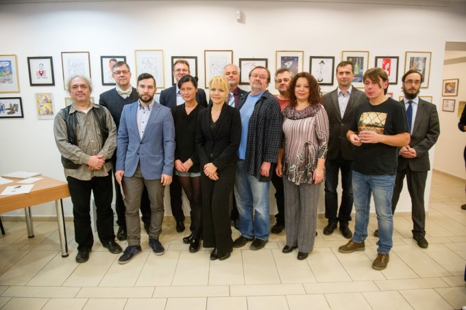 Prága5-ből érkezett karikatúristák kiállítása az Újbuda Galériában Prága5-ből érkezett karikatúristák kiállítása az Újbuda Galériában